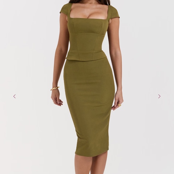 House of CB Olive Midi Dress - Picture 1 of 6